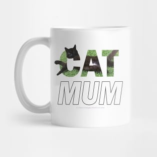 Cat Mum - black cat oil painting word art Mug